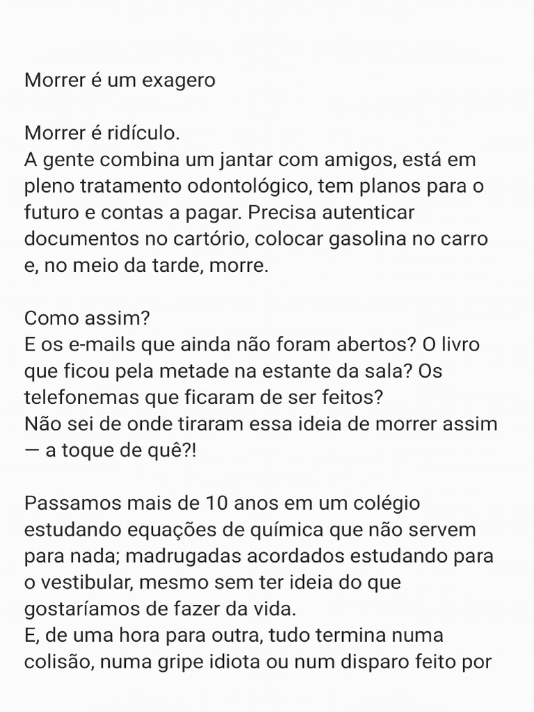 Morrer É Ridículo | PDF