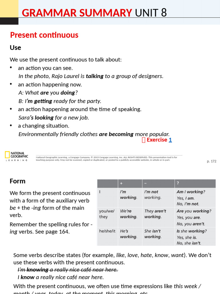 Present Continuous Grammar Guide | PDF | Linguistics | Grammar