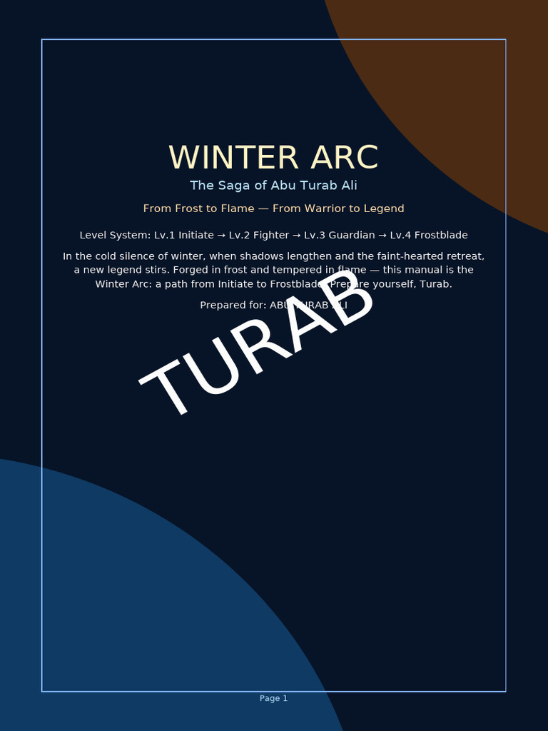 Winter Arc Training Manual for Warriors | PDF | Physical Fitness