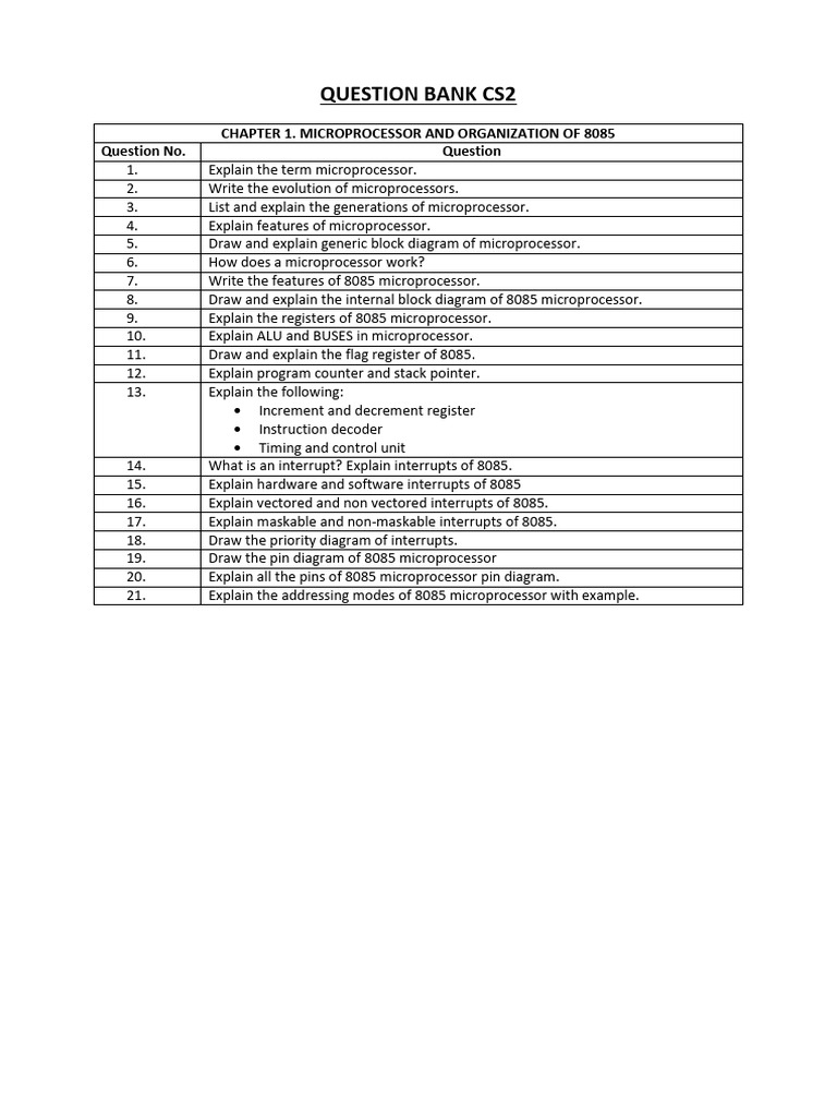 8085 Microprocessor Question Bank | PDF | Computer Network | Network ...