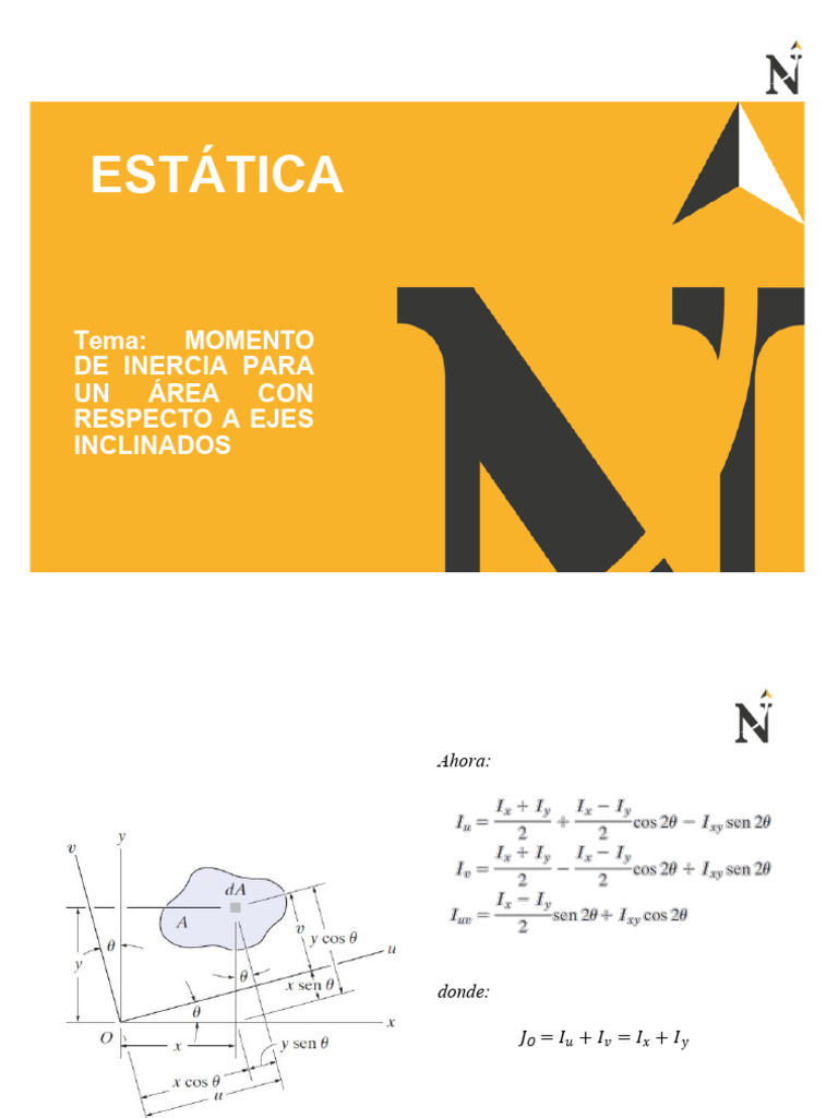 Momento de Inercia en Ejes Inclinados | PDF | Integral | Geometria clasica