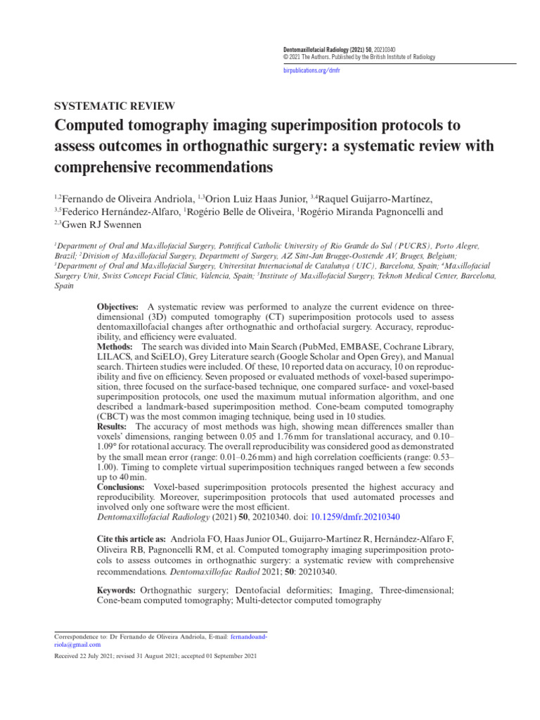 Computed Tomography Imaging Superimposition Protocols To Assess ...