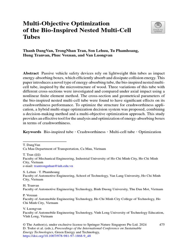 ICSET 2023 DangTranLePhamTranVoVan Multi Objective Optimization | PDF ...