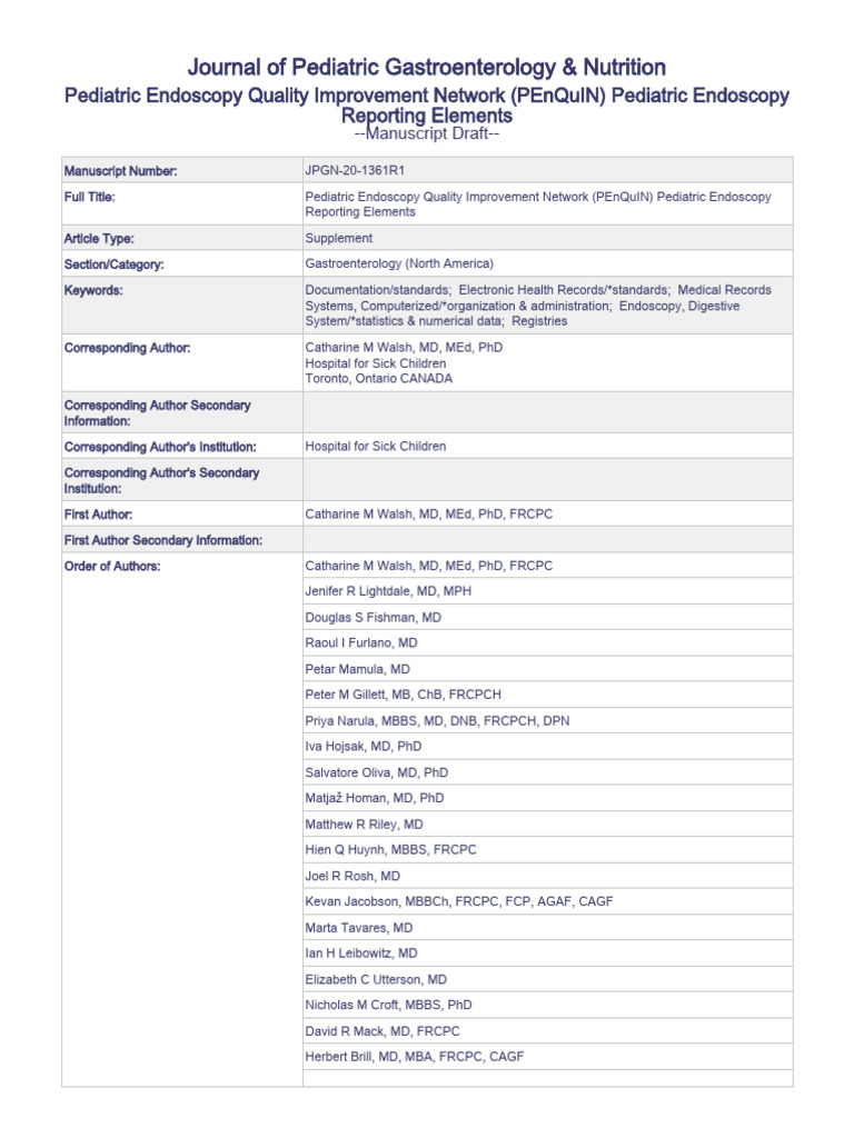 JPGN 20 1361 - R1 | PDF | Colonoscopy | Anesthesia
