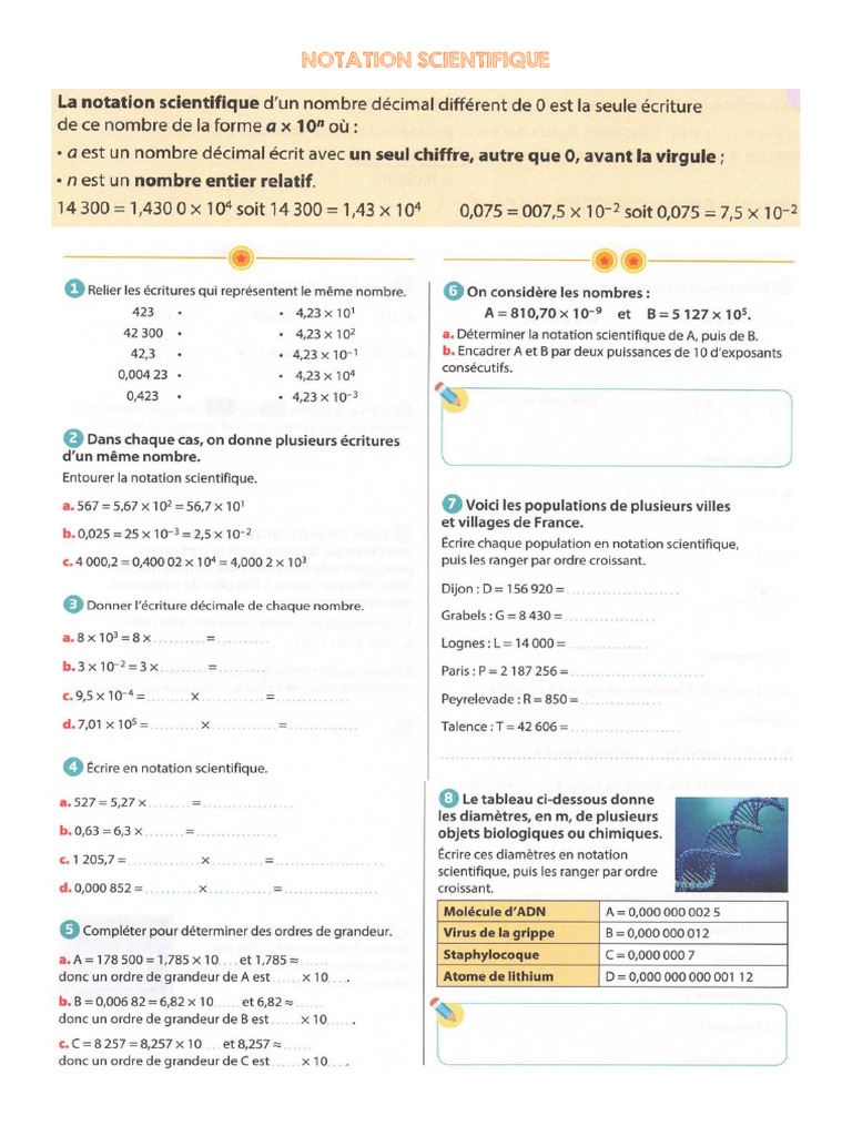 Fiche 4 Exos Notation Scientifique-1 | PDF