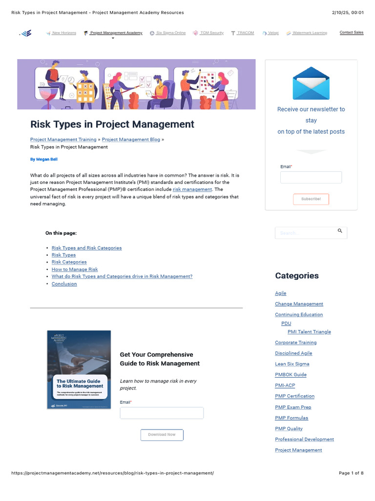 Risk Categories in Project Management | PDF | Project Management | Risk