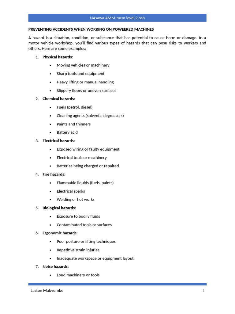 Safety Tips for Powered Machine Use | PDF | Hazards | Risk