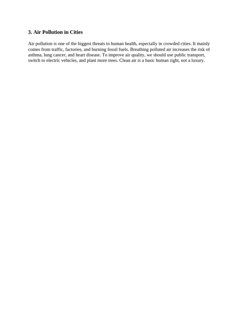 Air Pollution Solutions for Cities | PDF