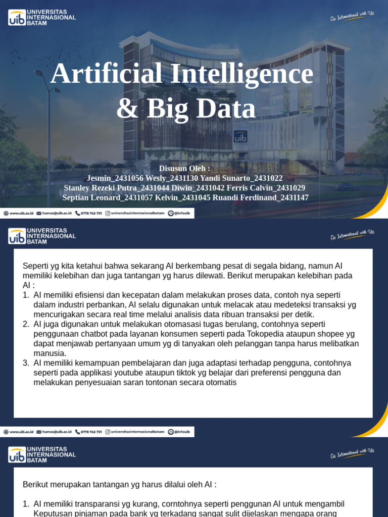 Kelebihan dan Tantangan AI serta Big Data | PDF