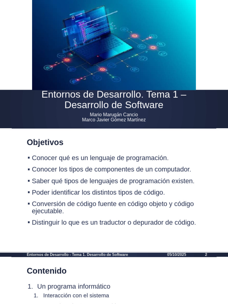 Tema 1. Desarrollo de Software | PDF | Lenguaje de programación ...