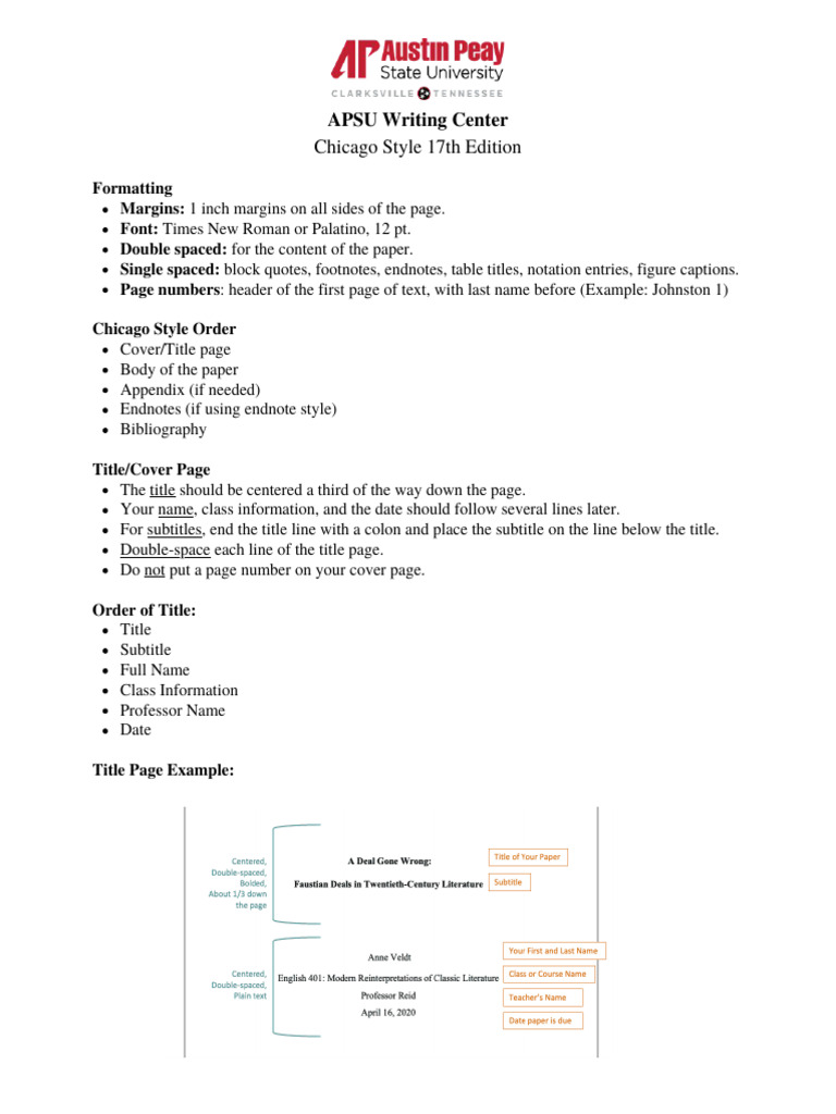 Chicago Style Formatting Guide | PDF | Note (Typography) | Citation