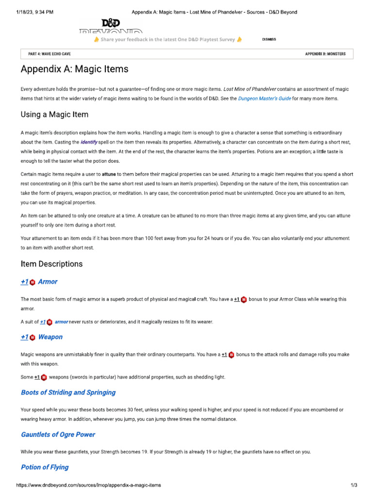 Appendix A Magic Items | PDF