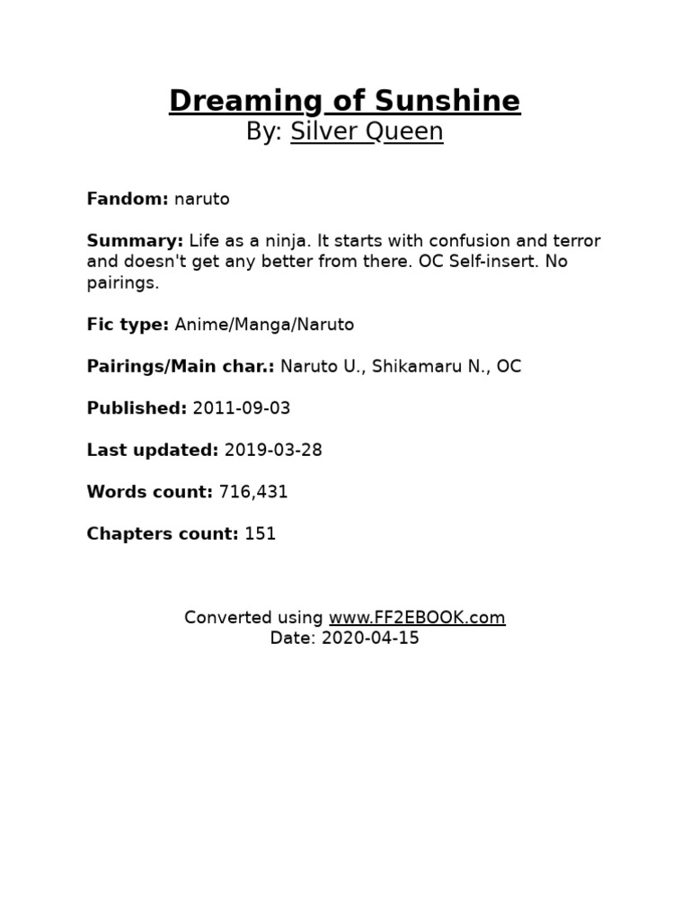 Dreaming of Sunshine Silver Queen PDF Kanji