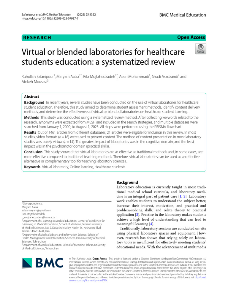 Virtual Laboratories in Healthcare Education | PDF | Educational ...