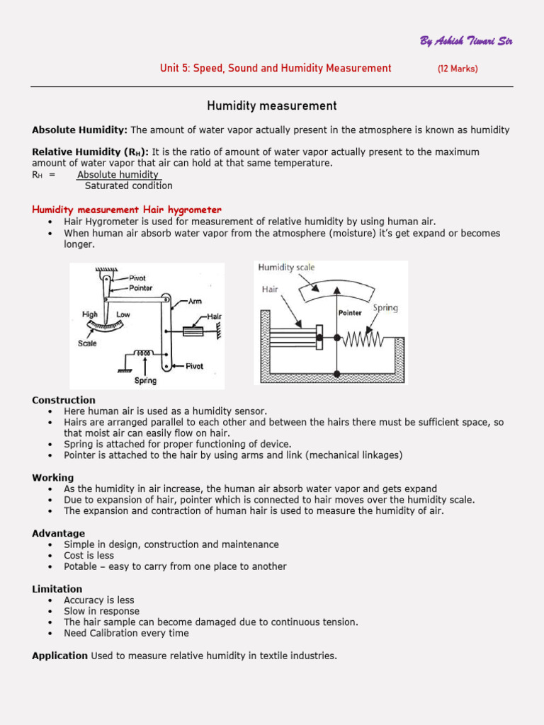 Humidity and Sound Measurement Techniques | PDF | Electromagnetic ...