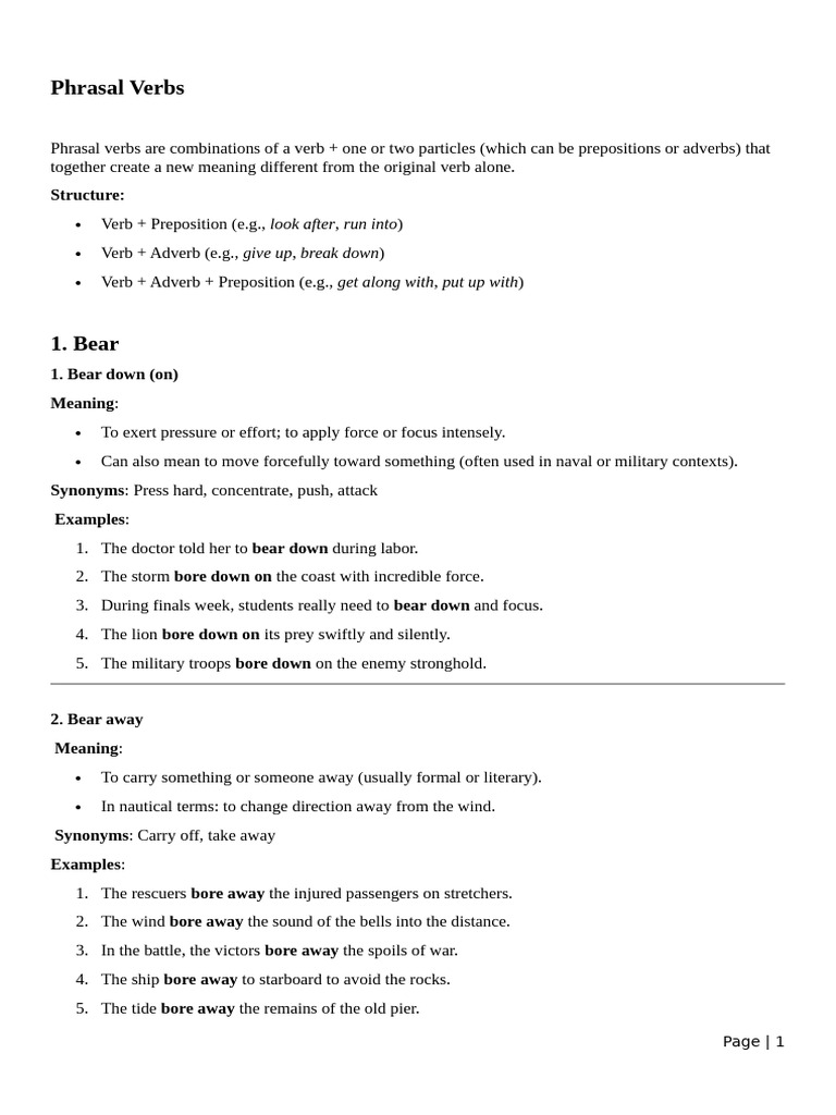 Understanding Phrasal Verbs Explained | PDF