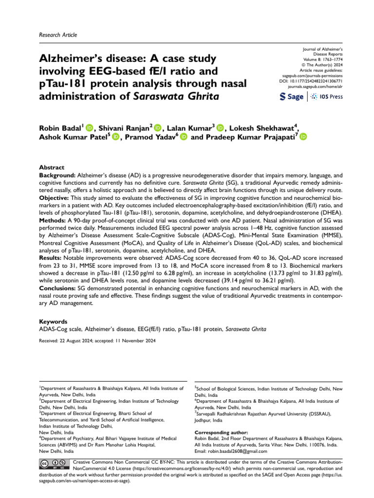 Alzheimers Disease A Case Study Involving EEG-bas | PDF | Dementia ...