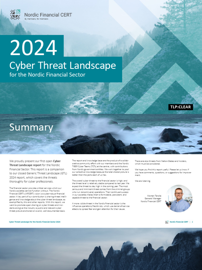 Nordic Financial Sector Threat Report 2024 | PDF | Cyberwarfare | Security