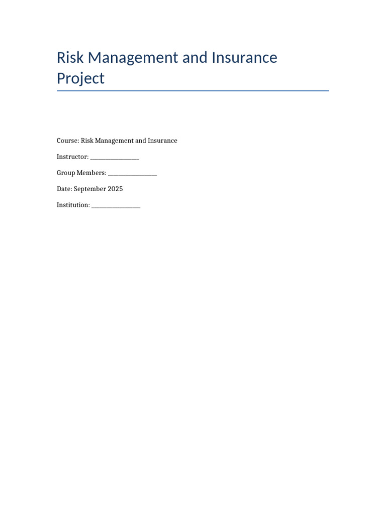 Risk Management Insurance Project | PDF | Insurance | Reinsurance