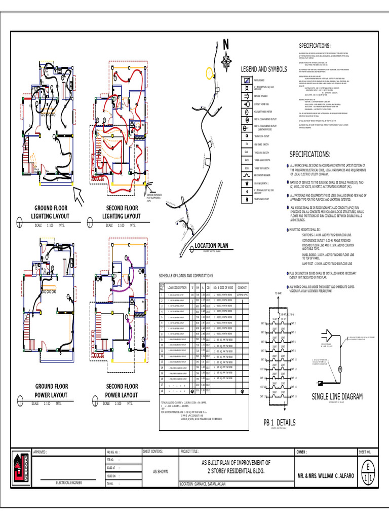 Electrical Layout for 2-Storey Building | PDF | Building | Wire