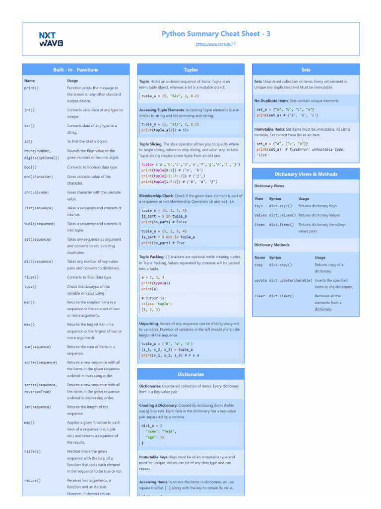 Python Sheet3 | PDF