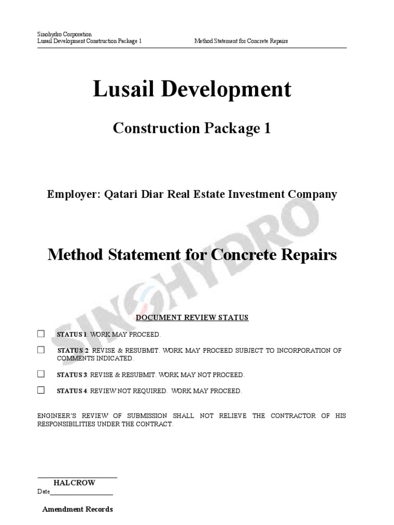 6.Method Statement for Concrete Repairs Rev. 1 Construction