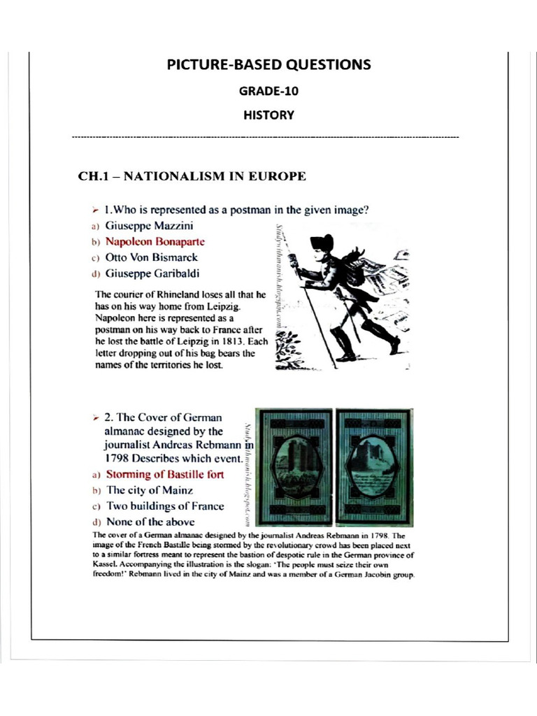 History Picture Based Questions | PDF