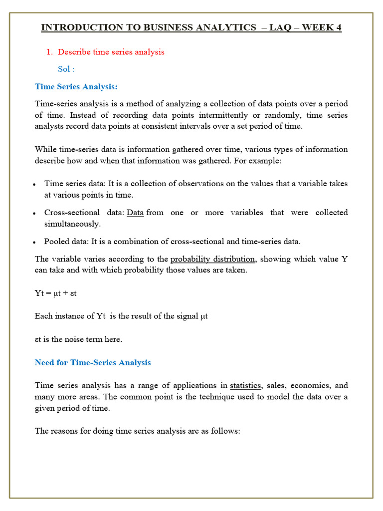 Understanding Time Series Analysis | PDF | Time Series | Seasonality