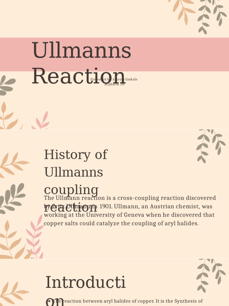 Ullmann Reaction: Mechanism and Applications | PDF