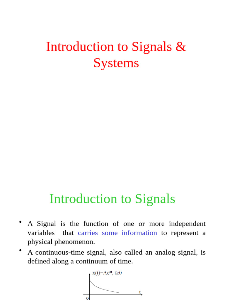 Signals and Systems Overview | PDF | Discrete Time And Continuous Time ...