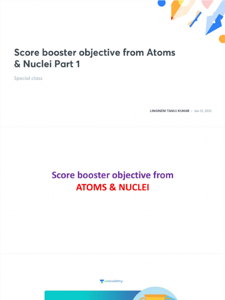 Score Booster Objective From Atoms Nuclei Part 1 With Anno | PDF
