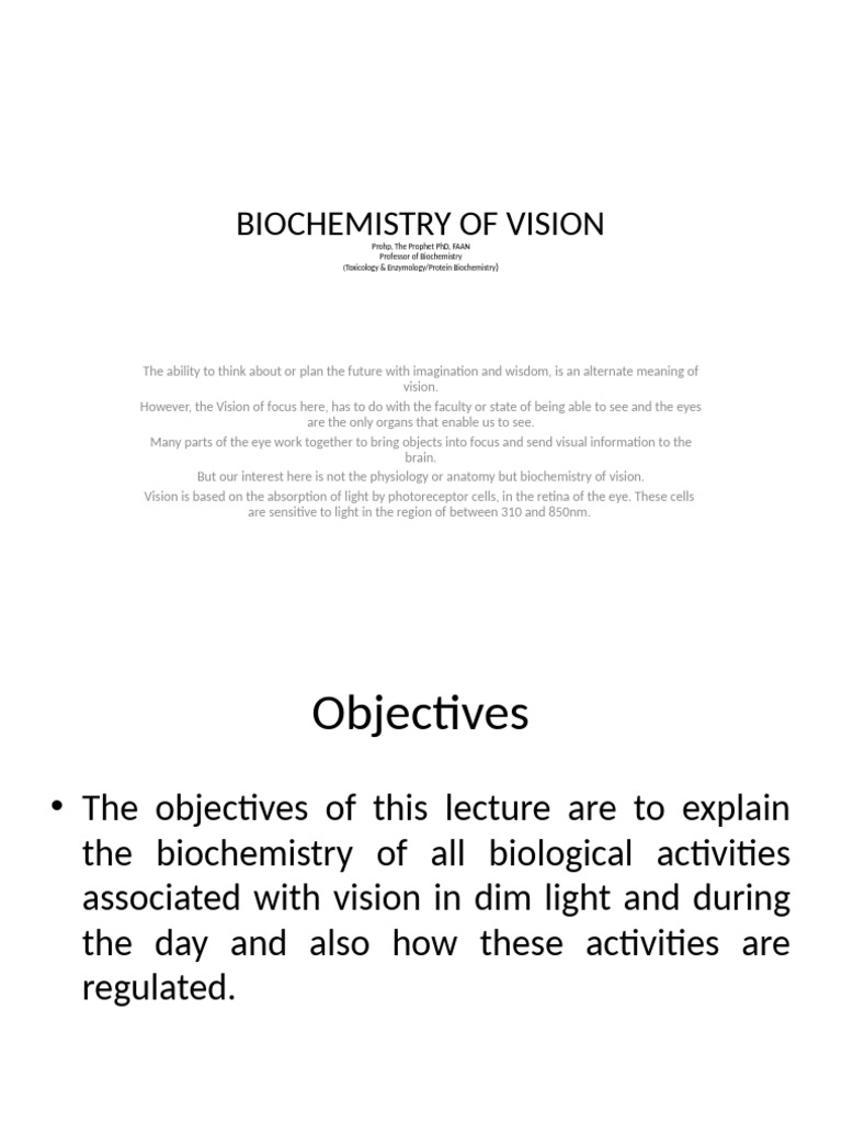 Biochemistry of Vision Explained | PDF | Retinal | Cell Signaling
