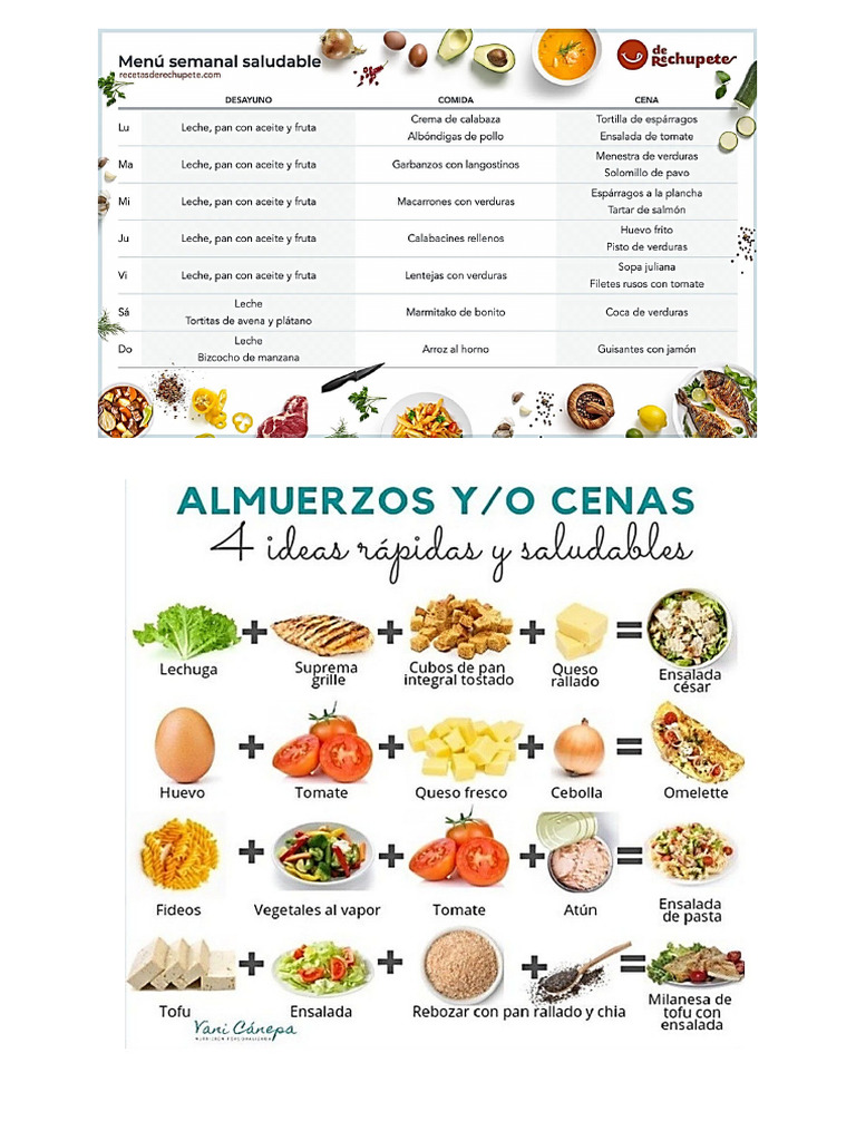 Menu Alimentacion Saludable | PDF