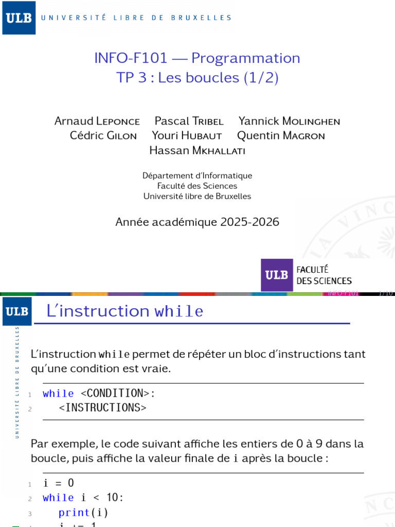Boucles en Python : Guide et Exercices | PDF | Structure de contrôle | PHP