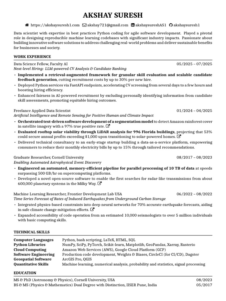 Resume template for developer role | PDF | Artificial Intelligence ...
