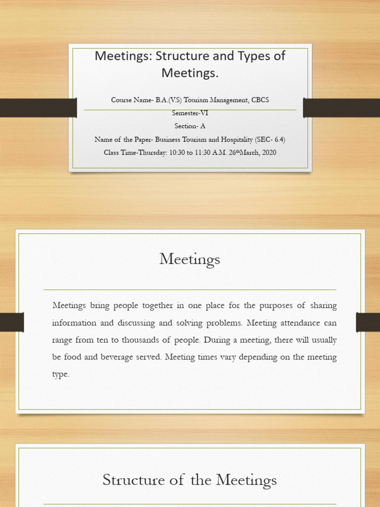 Types and Structure of Meetings | PDF | Government | Justice
