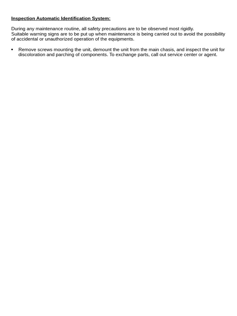 Inspection of AIS | PDF