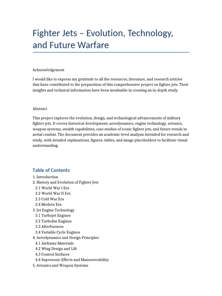 Fighter Jets: Evolution and Technology | PDF | Fighter Aircraft | Jet ...