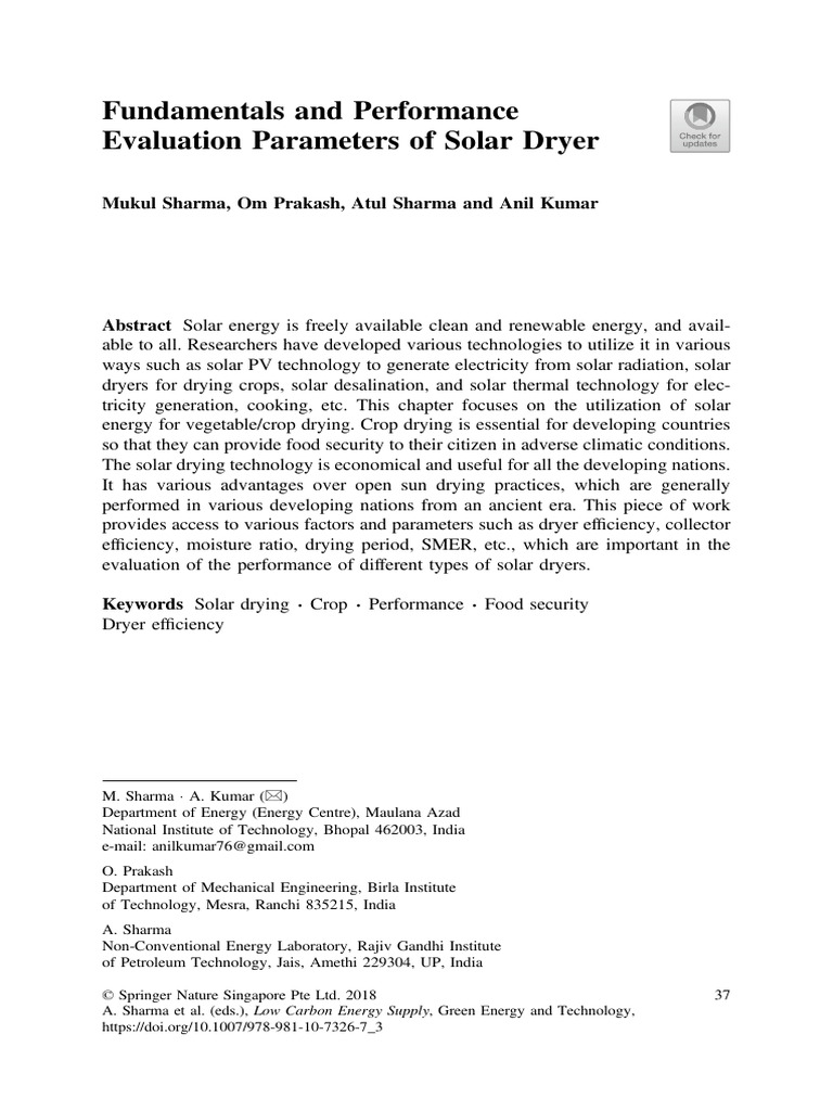 Solar Dryer Performance Evaluation Guide | PDF | Clothes Dryer ...