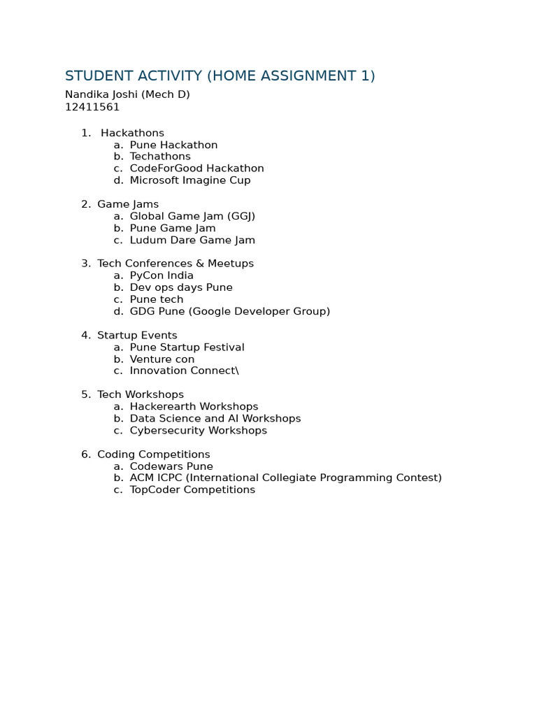 Student Activity | PDF