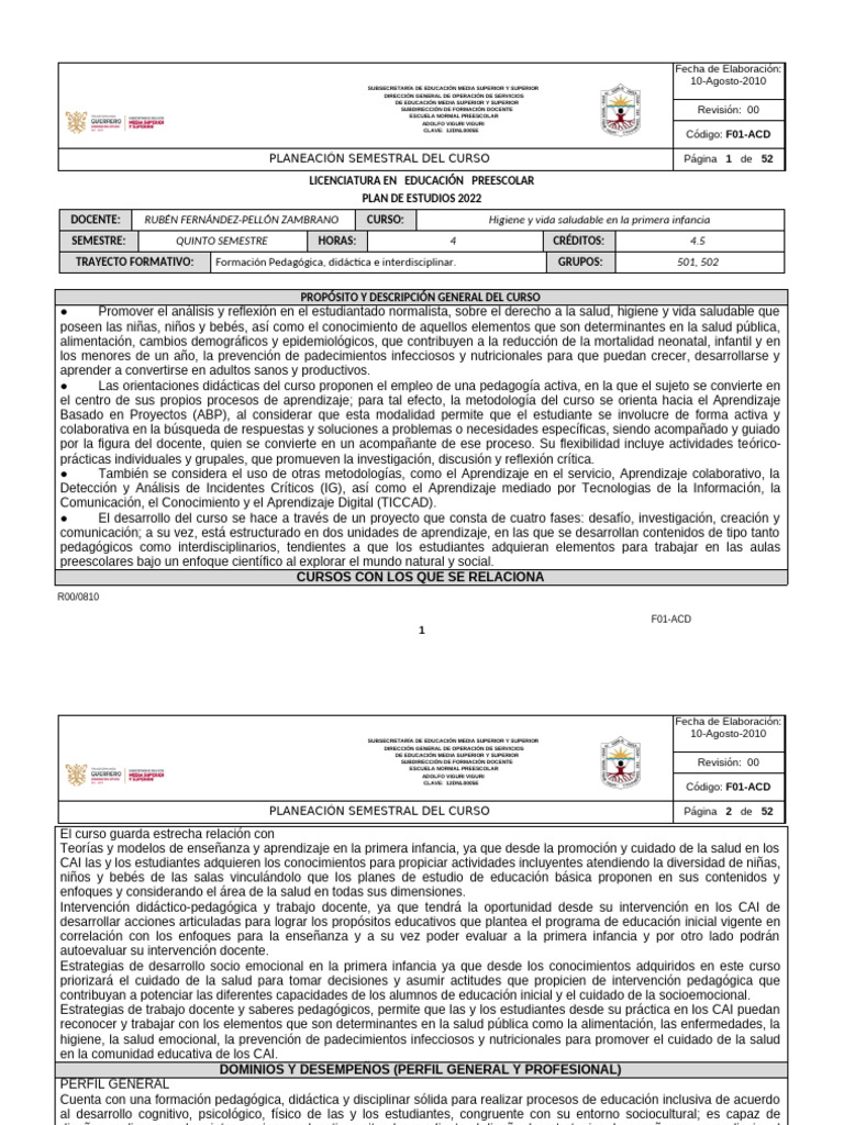 Higiene y Vida Saludable en La Primera Infancia 2025 V02 | PDF ...