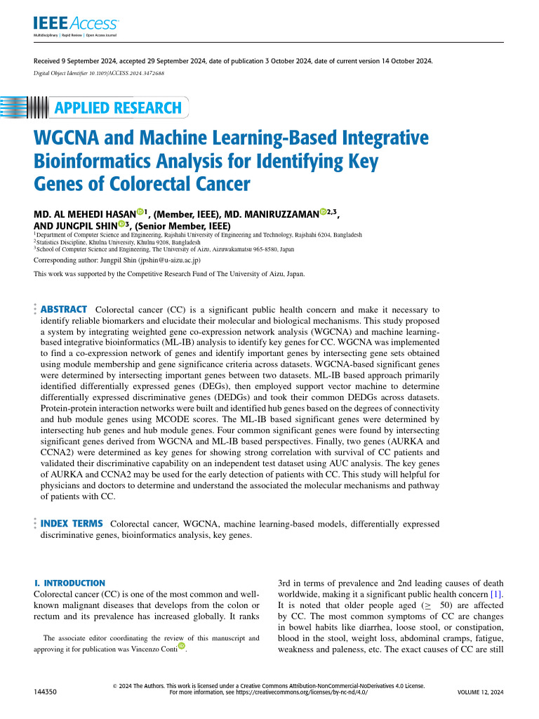 WGCNA and Machine Learning-Based Integrative Bioinformatics Analysis ...