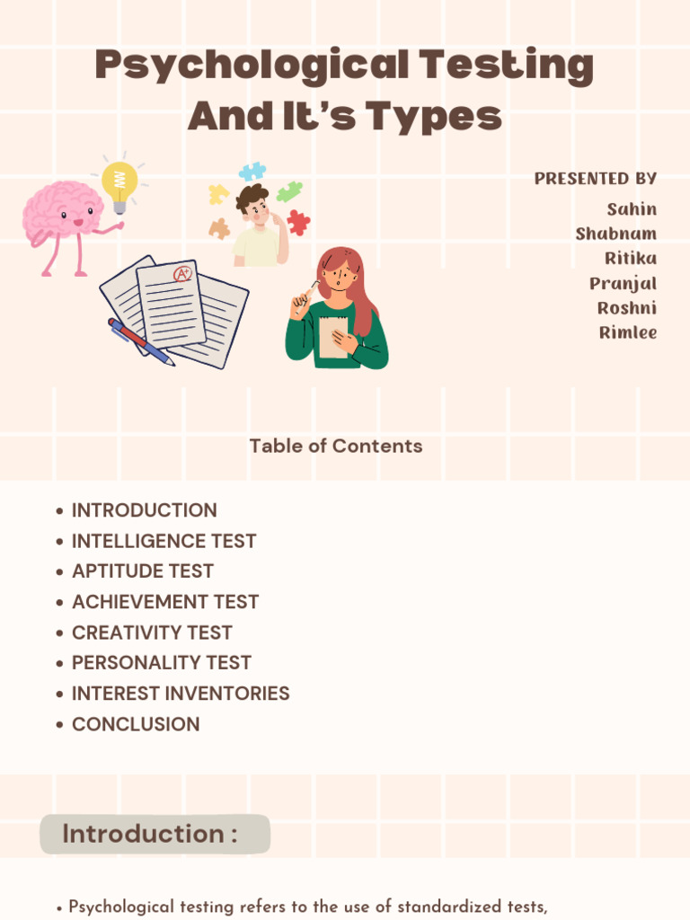 Types of Psychological Testing Explained | PDF | Intelligence Quotient ...