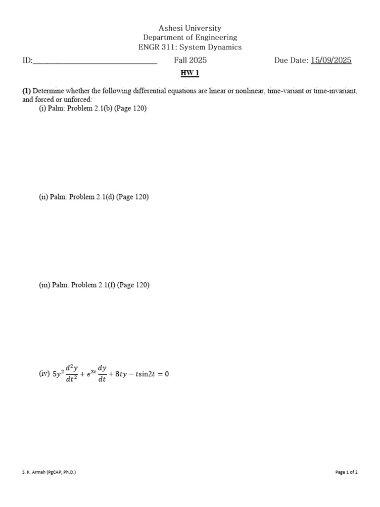 Differential Equations Analysis Tasks | PDF