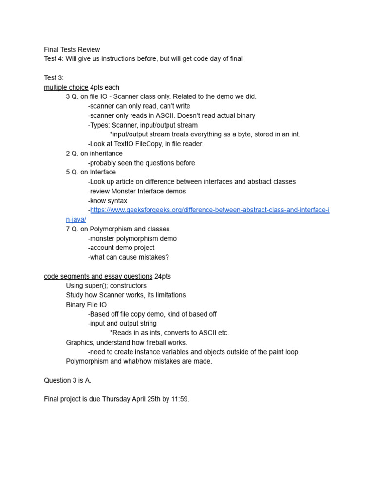 Final Exam Review: Java Concepts & Code | PDF