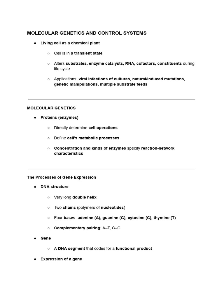 Molecular Genetics: Gene Expression Overview | PDF | Messenger Rna | Gene