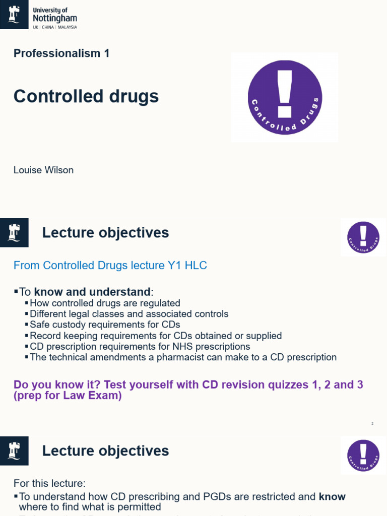 Controlled Drugs Regulations Overview | PDF | Medical Prescription ...