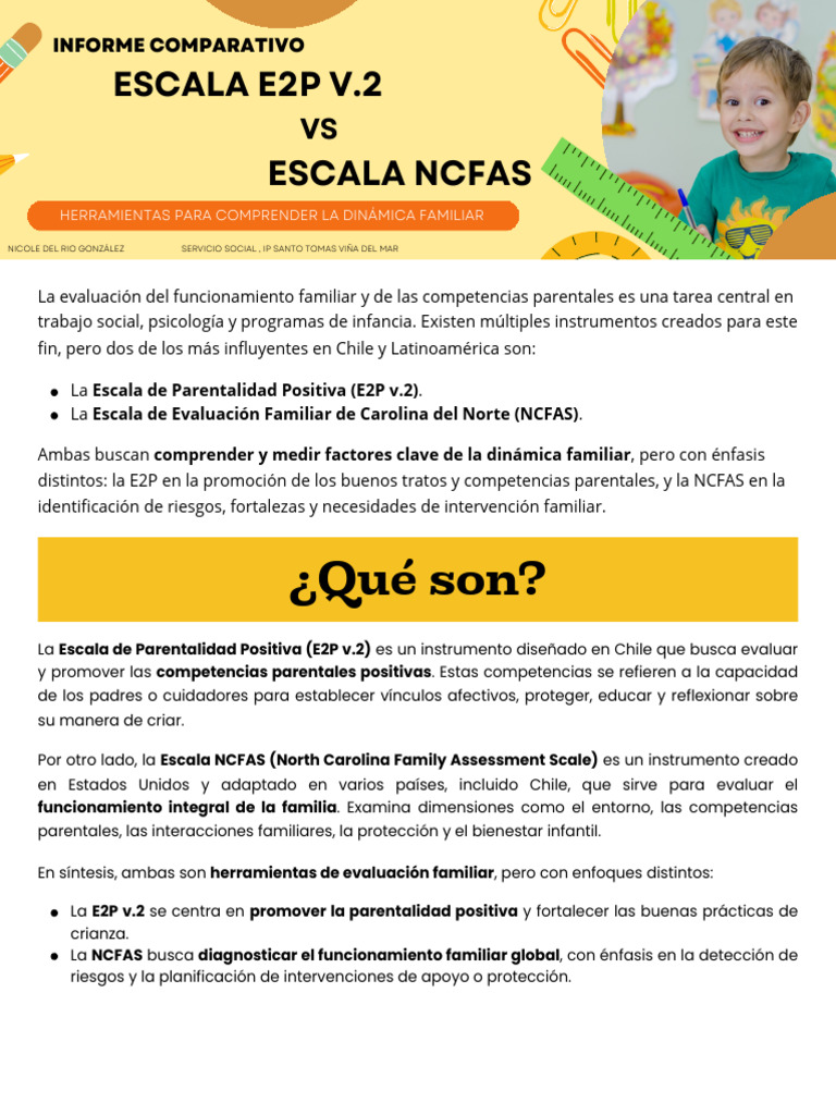 Comparativa E2P v.2 y NCFAS en Evaluación Familiar | PDF | Trabajo ...