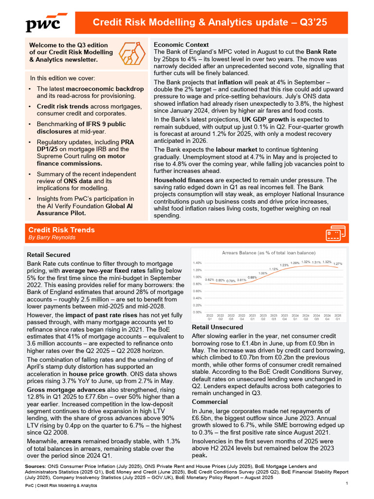 Q3 2025 Credit Risk Trends Update | PDF | Cost Of Living | Credit