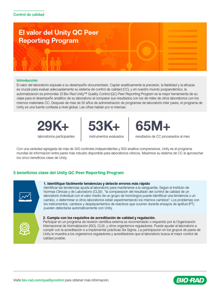 El Valor Del Unity QC Peer Reporting Program: Control de Calidad | PDF ...